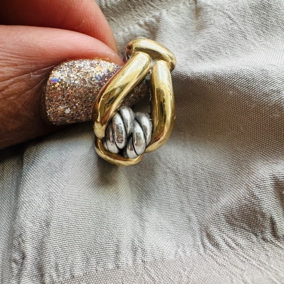 David Yurman Crossover Cable Ring - Sterling Silver & 14K Yellow Gold Size: 9 - Picture 3 of 4